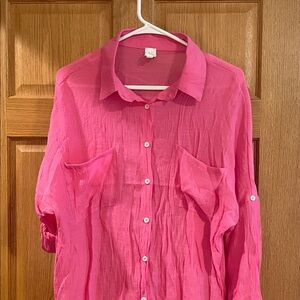 Vibrant Pink Button-Up Shirt